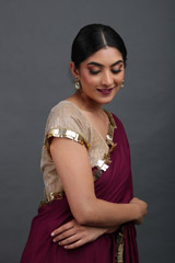 Maroon Saree With Gold Blouseuntitled (8 of 11)